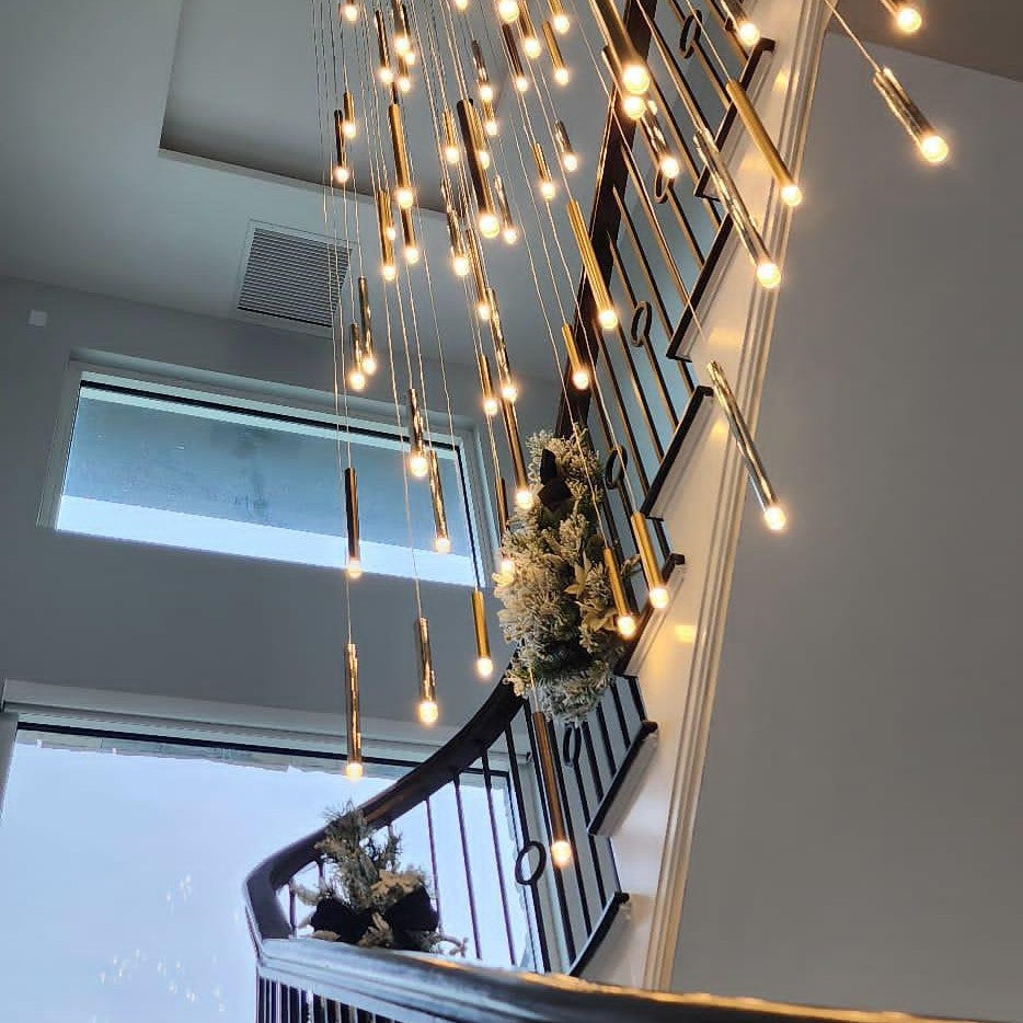 Bellini Rectangular Tubular Pendant Light Chandelier