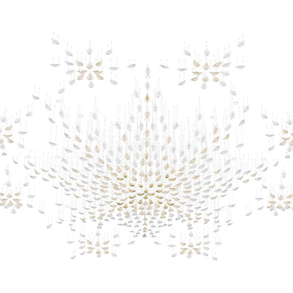 Floating Leaves Meteor Shower Crystal Spiral Chandelier