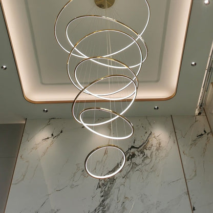 WOMO Large Tiered Ring LED Foyer Chandelier-WM2160