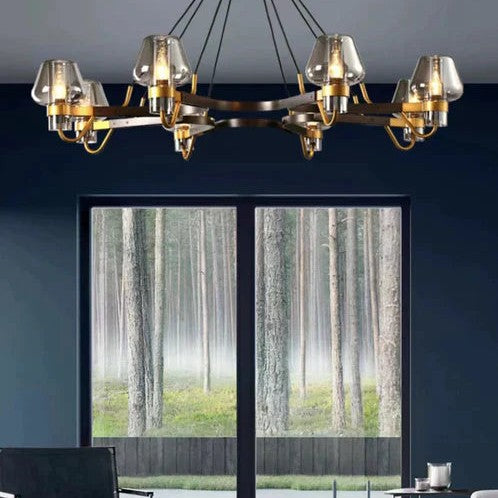 Post-modern Light Luxury Full Brass Chandelier for Living Room/Bedroom