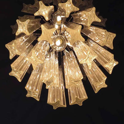 Murano Chandelier – Quadriedri – 46 prisms – Transparent