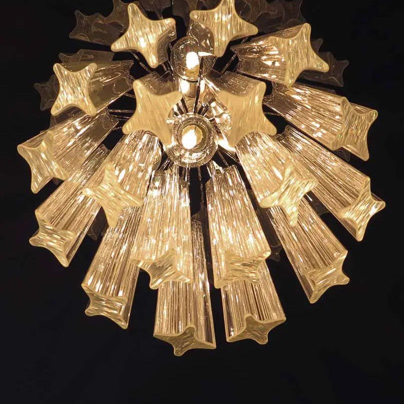 Murano Chandelier – Quadriedri – 46 prisms – Transparent