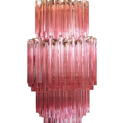 Murano Chandelier – Triedri – Pink – 242 prisms