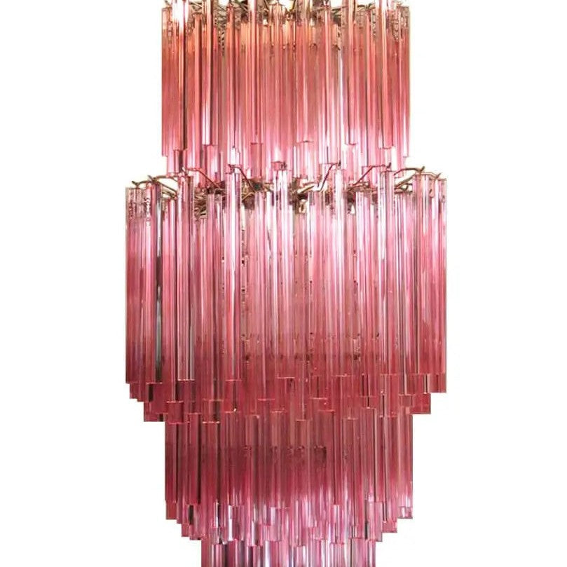 Murano Chandelier – Triedri – Pink – 242 prisms