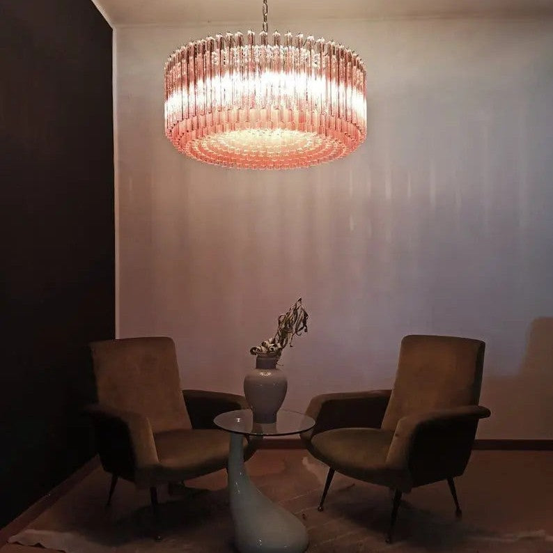 Murano Chandelier – Triedri – 391 prisms – Pink