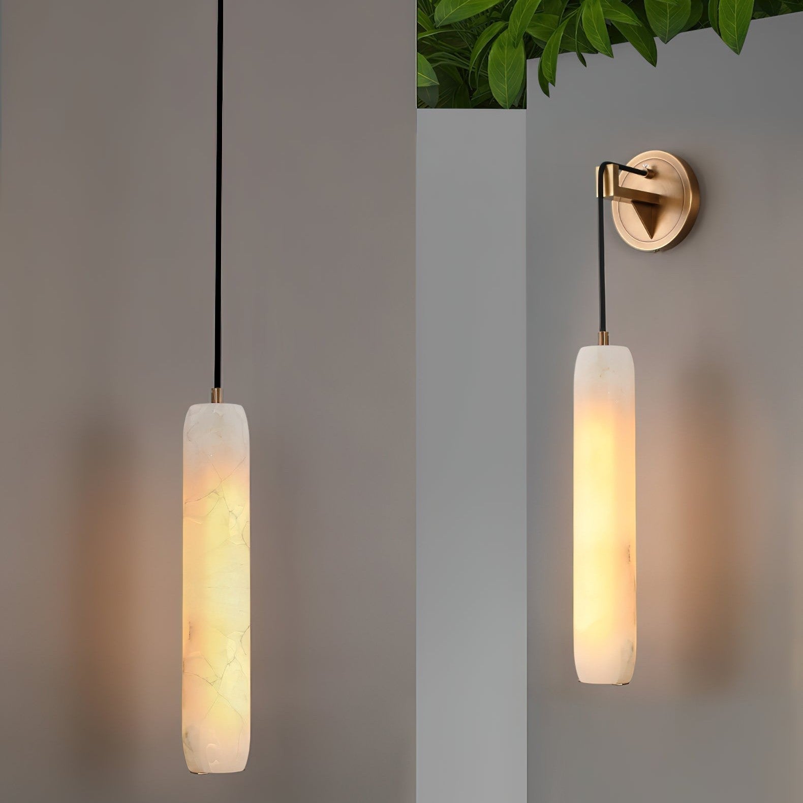 Wrenna Alabaster Flute Wall Lamp