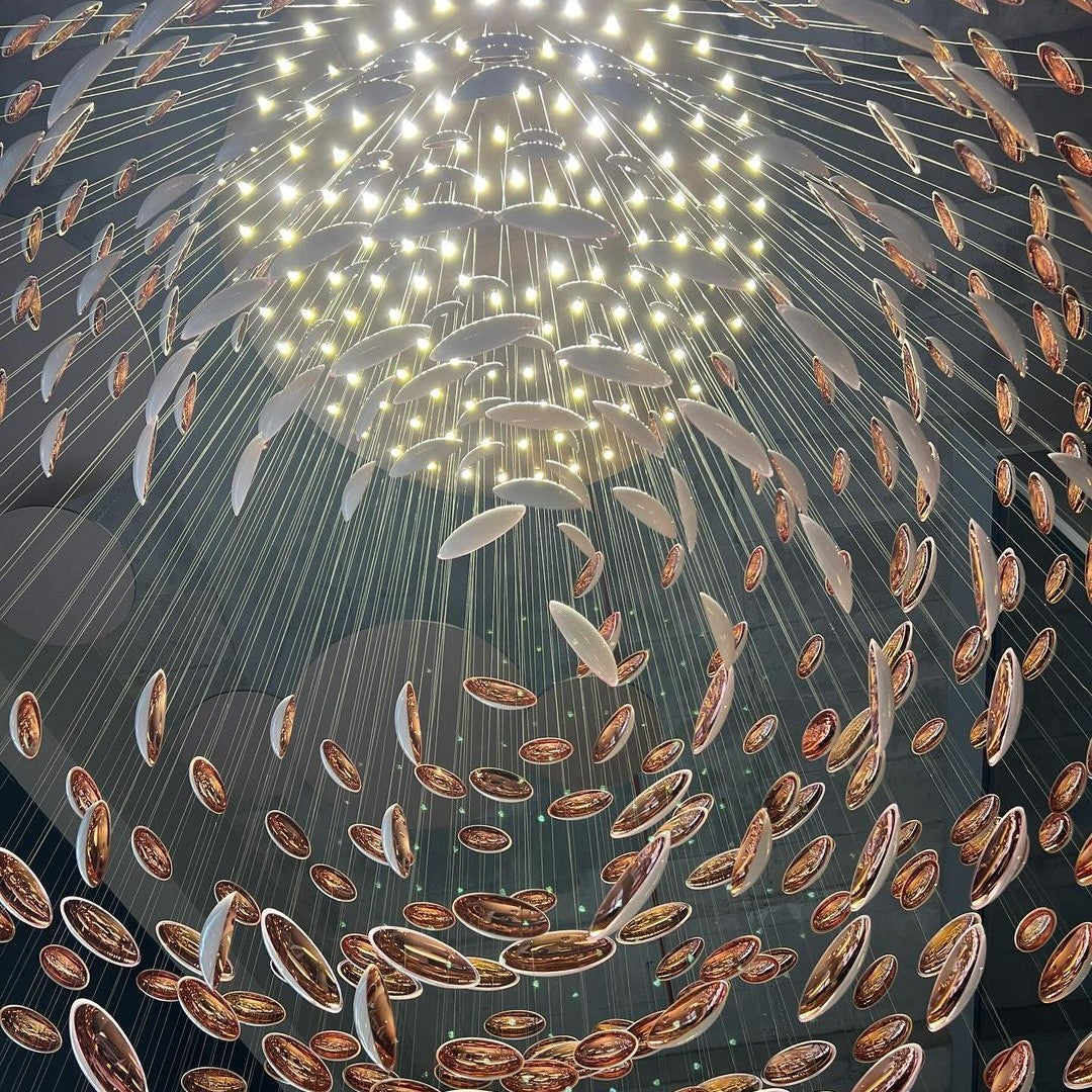 Modern Artistic Unique Golden Dragon Egg Pendant Ceiling Light Fixture for Staircase/ Sales Center/ Hotel
