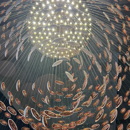 Modern Artistic Unique Golden Dragon Egg Pendant Ceiling Light Fixture for Staircase/ Sales Center/ Hotel