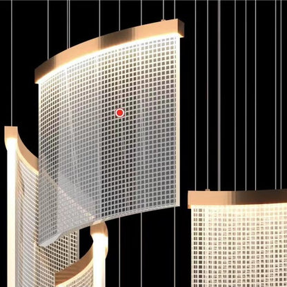 Designer Tile Chandelier For Foyer And High Ceiling Living Room