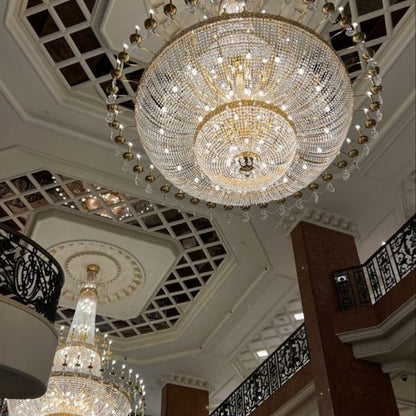 Luxury Empire Candle Lights Crystal Chandelier for High-ceiling