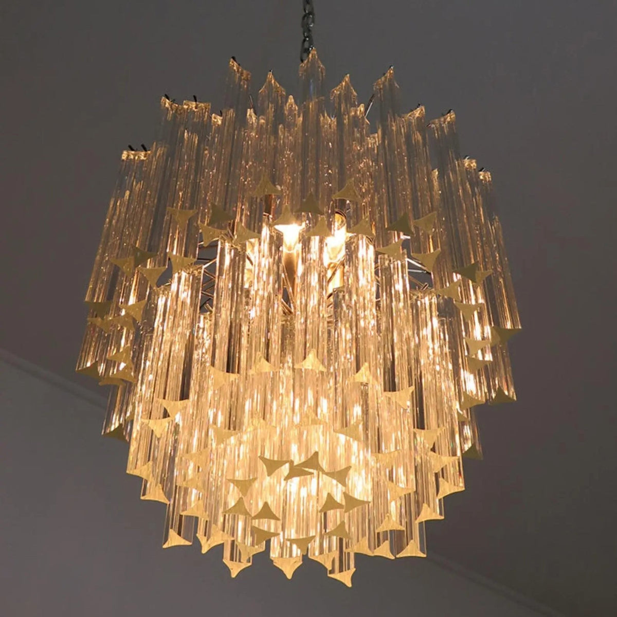 Murano Chandelier – Arianna -107 prisms – Transparent