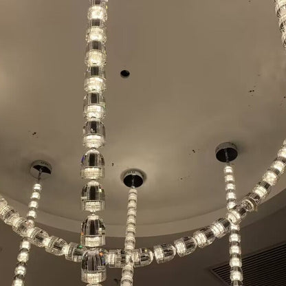 Modern Crystal Bullet  Necklace Chain Chandelier for Living Room/Staircase/Foyer/Hotel/Restaurant