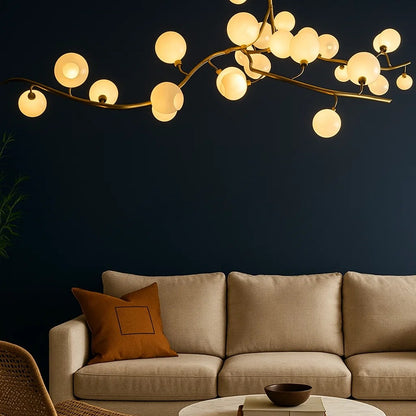 Modern Hand-blown Glass Globes Branch Chandelier for Living/Dining Room/Kitchen Island