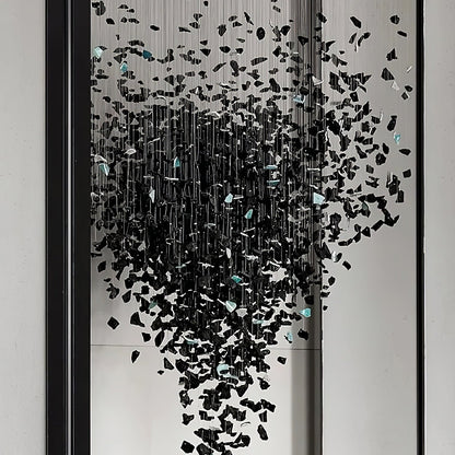 The Charcoal Halo LED Stone Crystal Chandelier