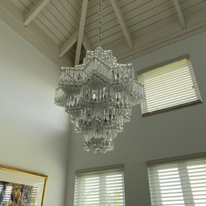 Fashion Star Shaped Chandelier Crystal Ceiling Light Fixture For Small Living Room/ Bedroom