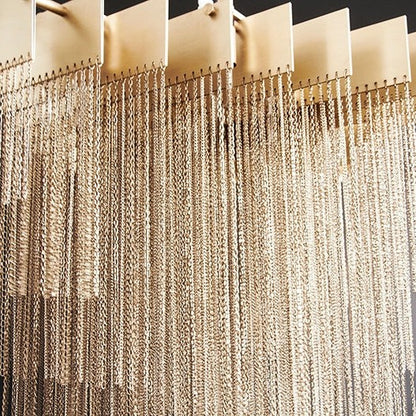 Extra Large Multi-tier Aluminum Tassel Chain Art Chandelier for Villa/Stairs/Foyer/Living Room