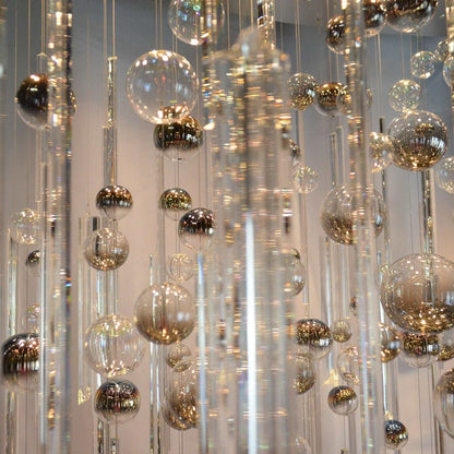 59'' Oval Chandelier for Dining Room Big Modern Glass Bubble Chandelier