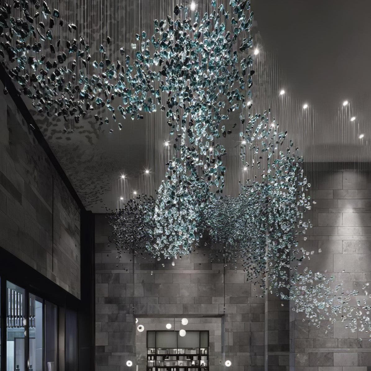 Crystal Stone Crystal Spiral Chandelier