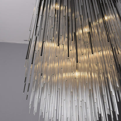Cascade Glass Rectangular Chandelier 54"
