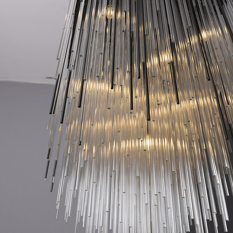 Cascade Glass Rectangular Chandelier 54"