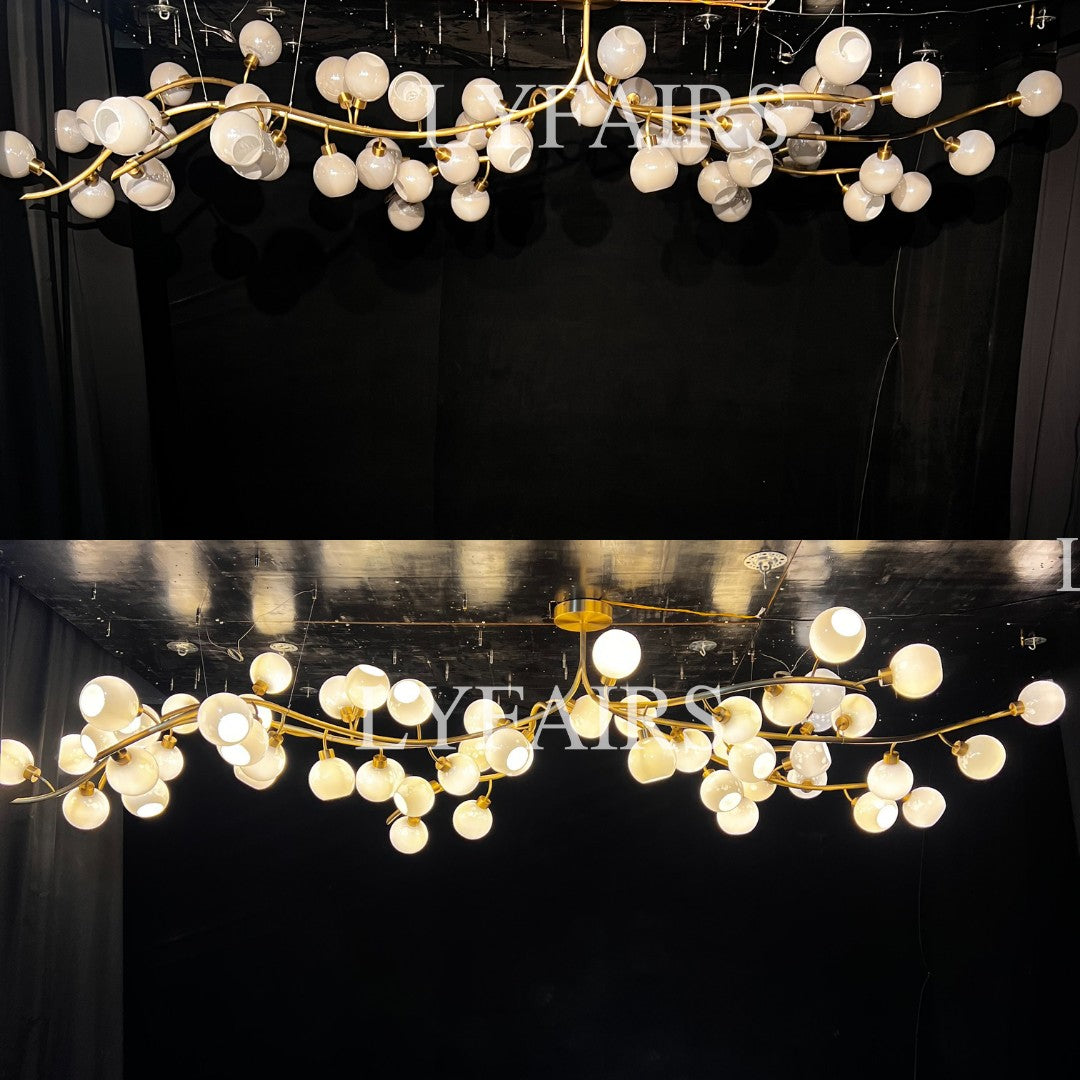 Modern Hand-blown Glass Globes Branch Chandelier for Living/Dining Room/Kitchen Island