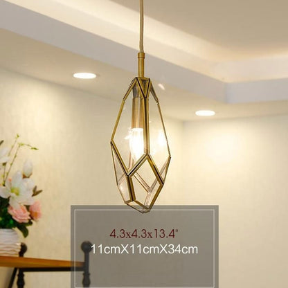 Deniselamp® Gold Art Deco Diamond Pendant Lamp & Chandelier