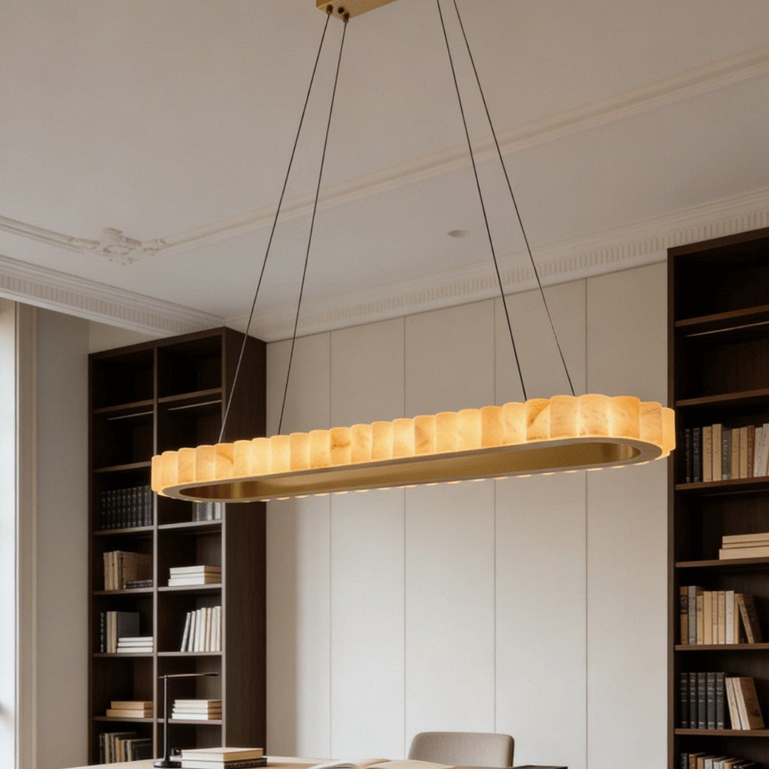 Modern  Luxury Alabaster Chandelier for Dining Room/Kitchen Island/Bar