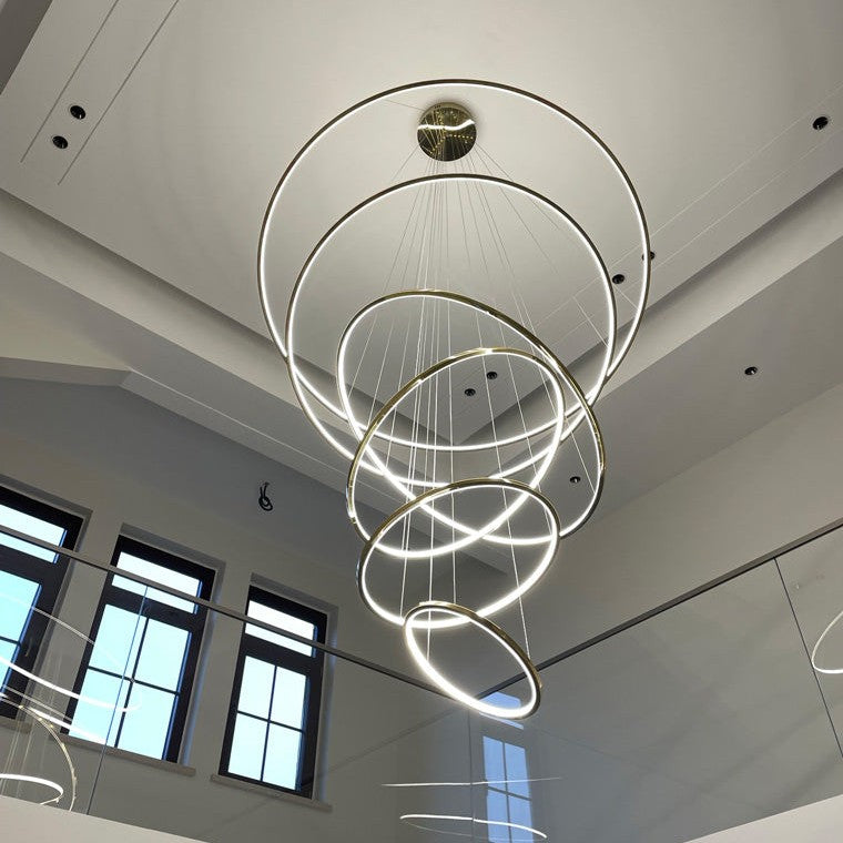 WOMO Large Tiered Ring LED Foyer Chandelier-WM2160
