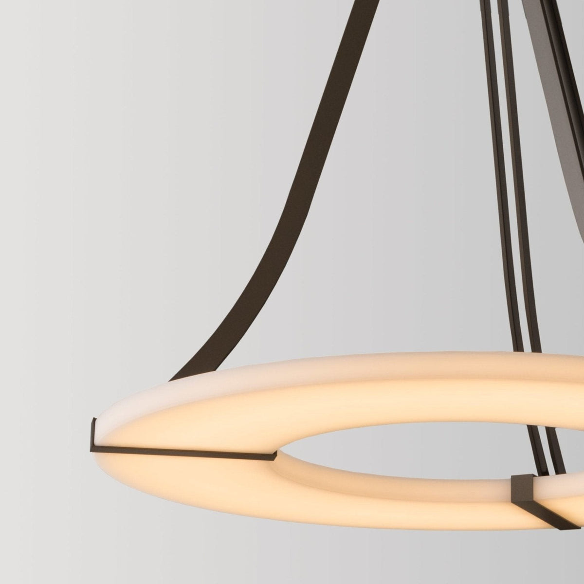 Alabaster Halo Pendant Light – Black & White LED Chandelier