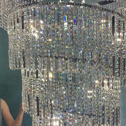 Modern Crystal Tassel Chandelier for Foyer/Staircase
