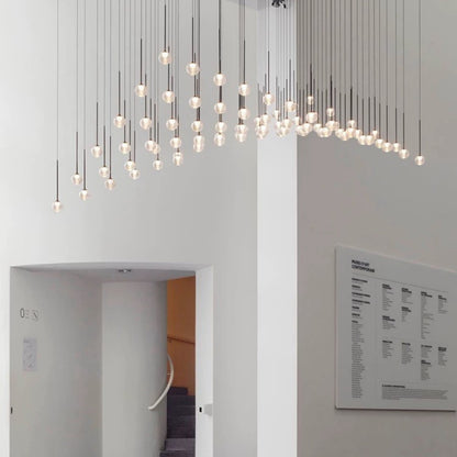Nordic Minimalist Clear Ribbed Glass Globe Pendant Light