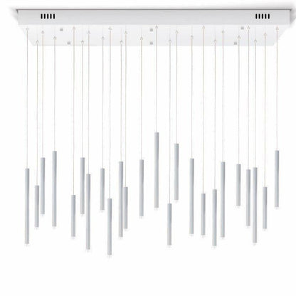 Bellini Rectangular Tri-Tone Tubular Pendant Light Chandelier
