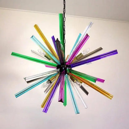 Murano Chandelier – Sputnik – 30 prisms – Multi