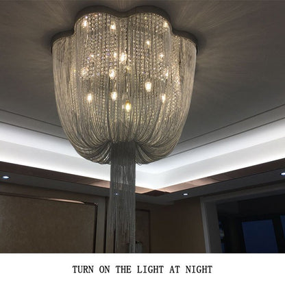 Tassel chandelier Silver 6/8 Lights
