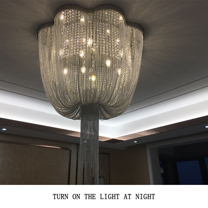 Tassel chandelier Silver 6/8 Lights