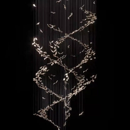 Extra Large Luxury Art Double Spiral Creative Crystal Chandelier For High-ceiling Foyer/Hallway/Entryway