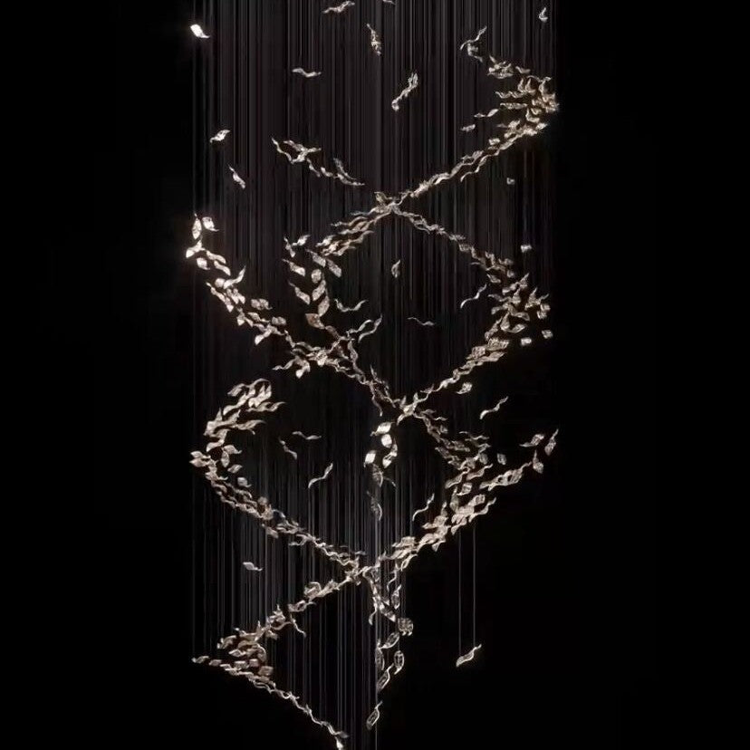 Extra Large Luxury Art Double Spiral Creative Crystal Chandelier For High-ceiling Foyer/Hallway/Entryway