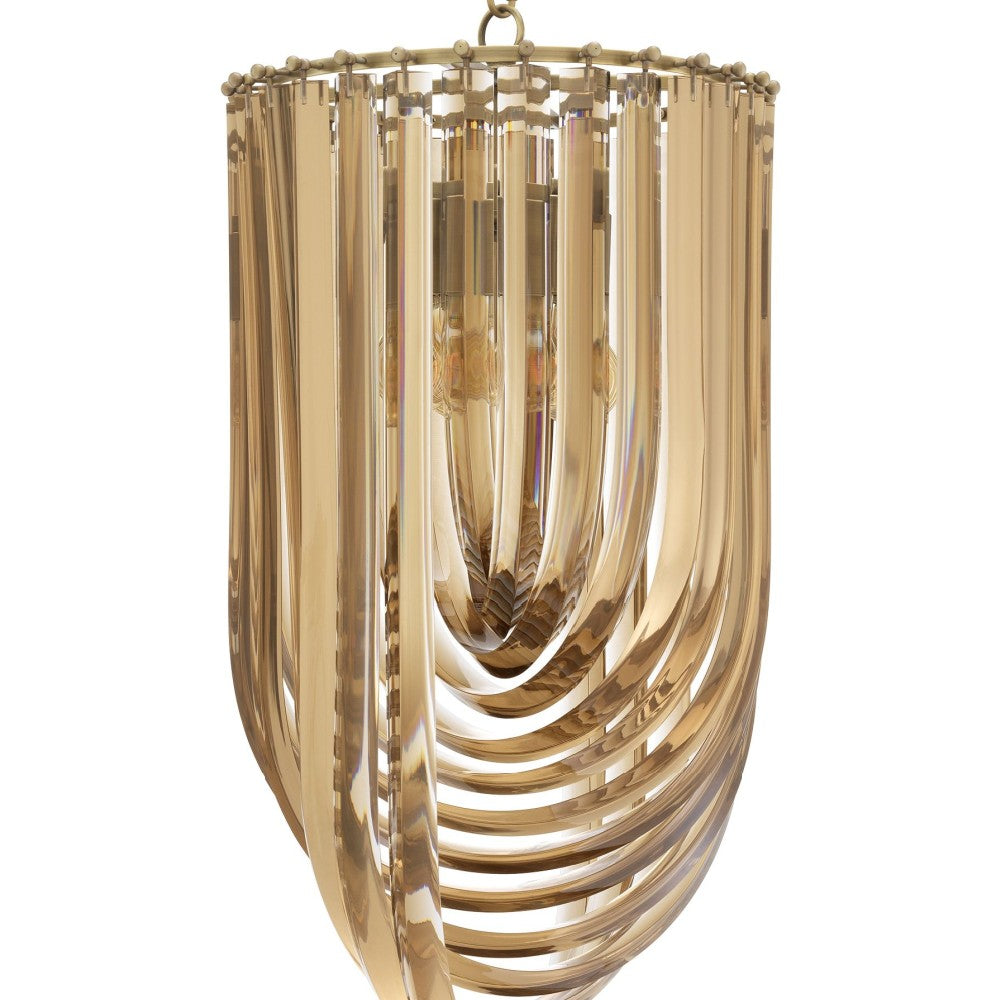 Frostina Gold Lucite Loop Chandelier