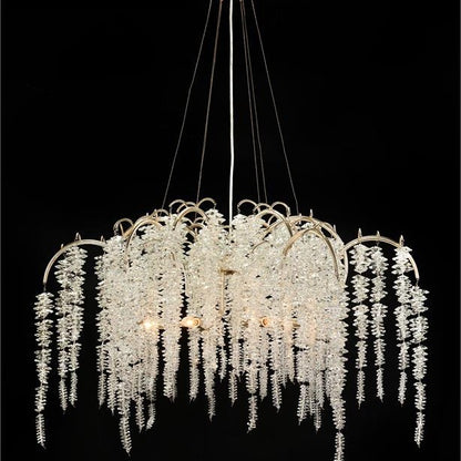 Cascading Crystal Branch Six-Light Chandelier