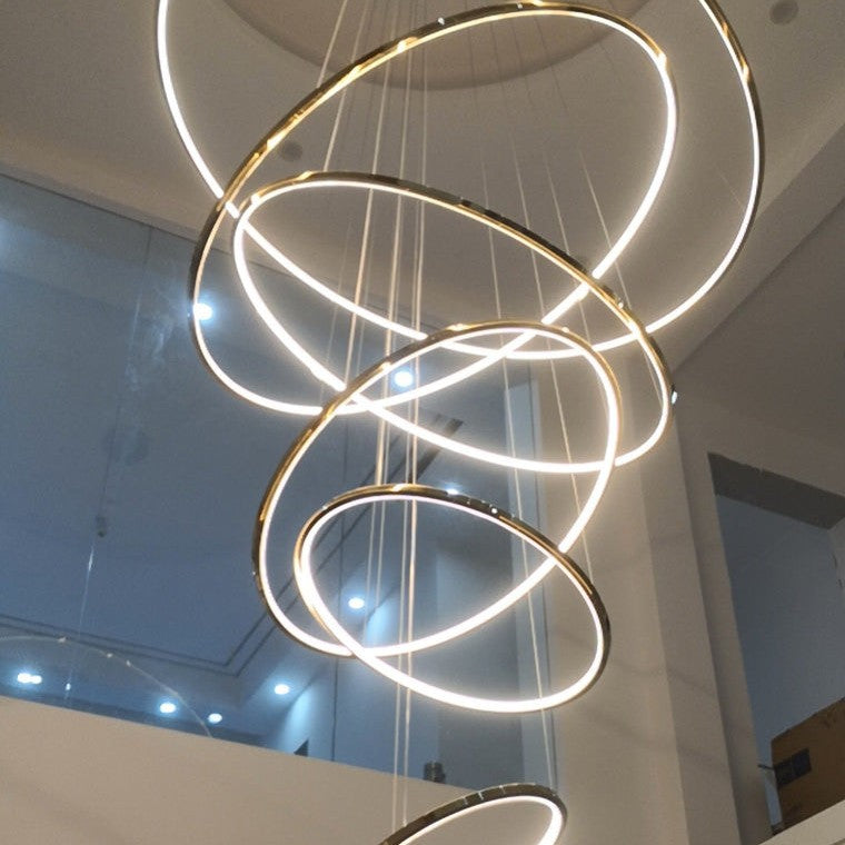 WOMO Large Tiered Ring LED Foyer Chandelier-WM2160
