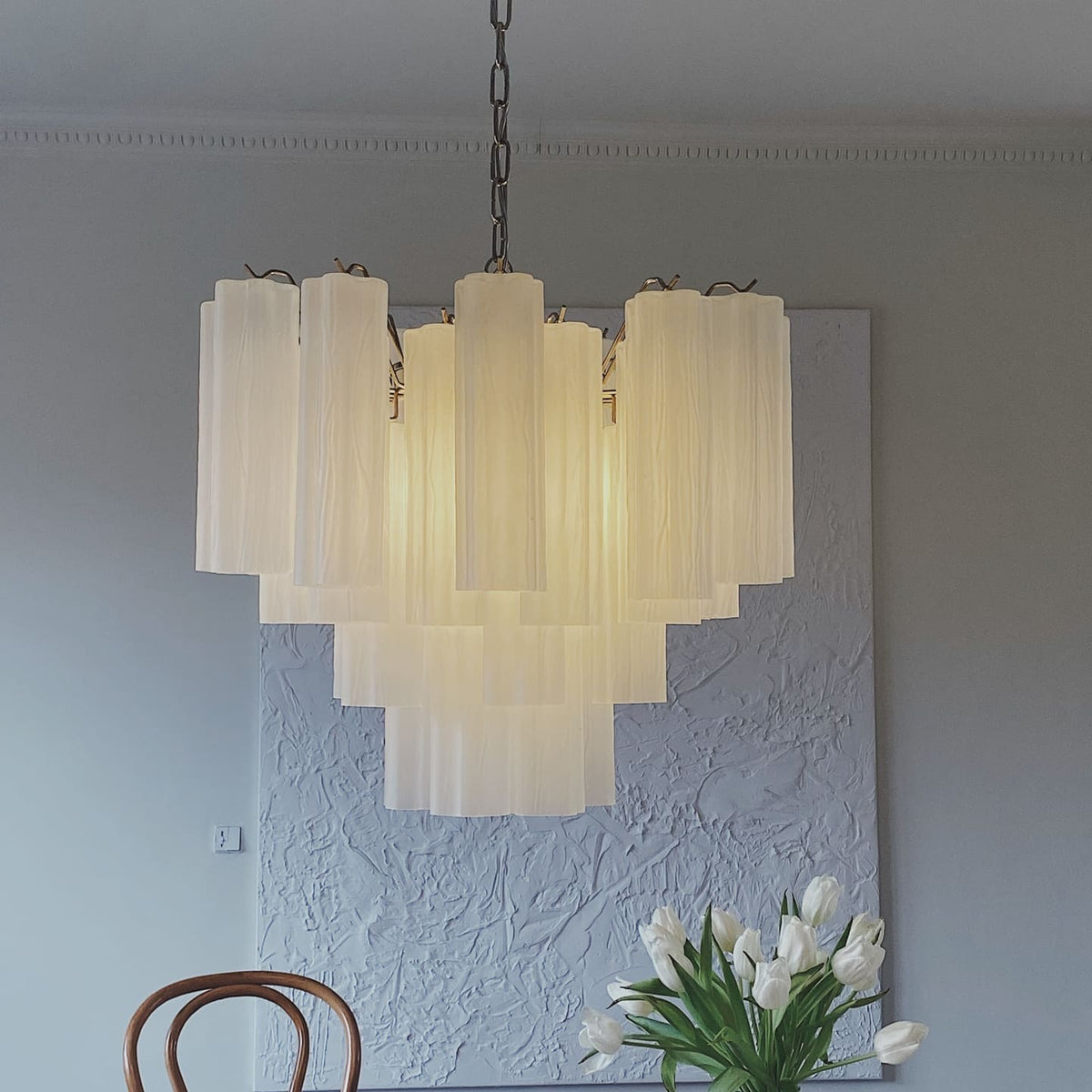 Murano Chandelier – 36 tubes – Matte white