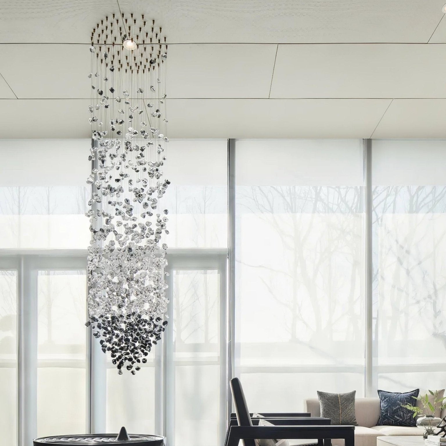 Crystal Stone Crystal Spiral Chandelier