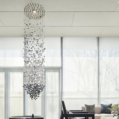 Crystal Stone Crystal Spiral Chandelier