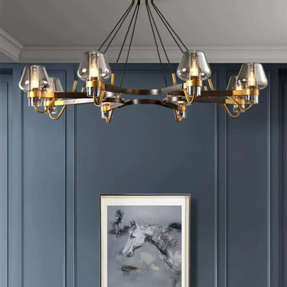 Post-modern Light Luxury Full Brass Chandelier for Living Room/Bedroom
