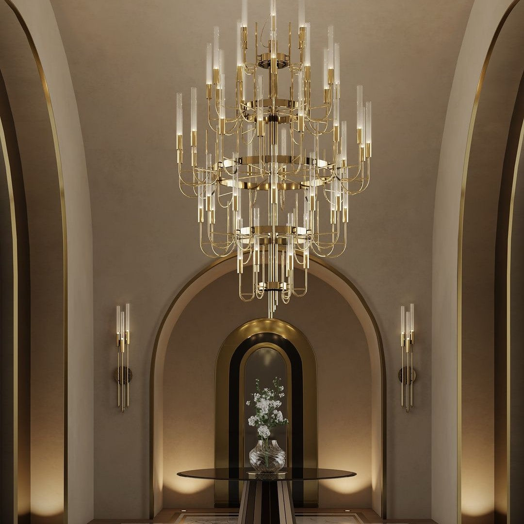 Luxury 5-Tier Crystal Rods  Luxury Gala Chandelier