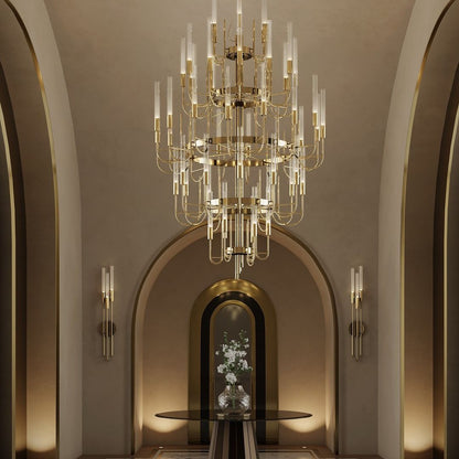 Luxury 5-Tier Crystal Rods  Luxury Gala Chandelier