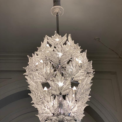 Modern Creative Clear Crystal Maple Leaf Chandelier for Living Room/Bedroom