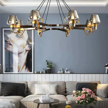 Post-modern Light Luxury Full Brass Chandelier for Living Room/Bedroom