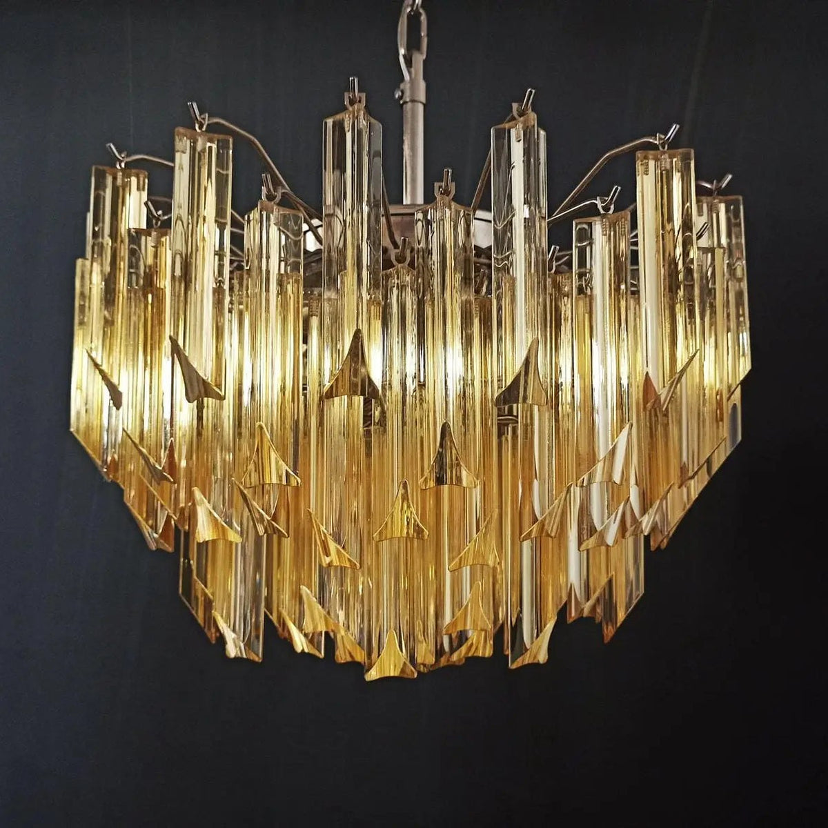 Murano Chandelier – 107 prisms – Yellow
