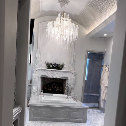 Light Luxury Elegant Sliver Flower Branch Chandelier For Living/Dinning/Bedroom Room/Hallway